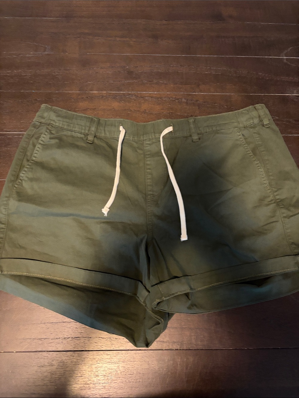 torrid Olive Green Drawstring Rolled-Hem Shorts